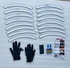 Plain White Strip Tyre Sticker for 4 Tire Tyres Customized Permanent Rubber Tire Tyres Sticker Decorative Stiicker (2 Glue+2 Gloves Included)