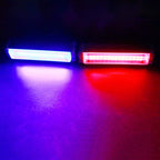 Red Blue & White 2 Cob Federal Car Flasher LED Lighting Effect, Multiple Modes Remote Control Car Fancy Lights Mini Light Bar for SUV's 4X4