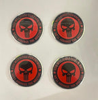 4pcs The Punisher Skull Sign Emblem Car Wheel Center Hub Cap The Punisher Skull Caps Badge Sticker Decal 56mm 2INCH