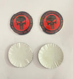 4pcs The Punisher Skull Sign Emblem Car Wheel Center Hub Cap The Punisher Skull Caps Badge Sticker Decal 56mm 2INCH