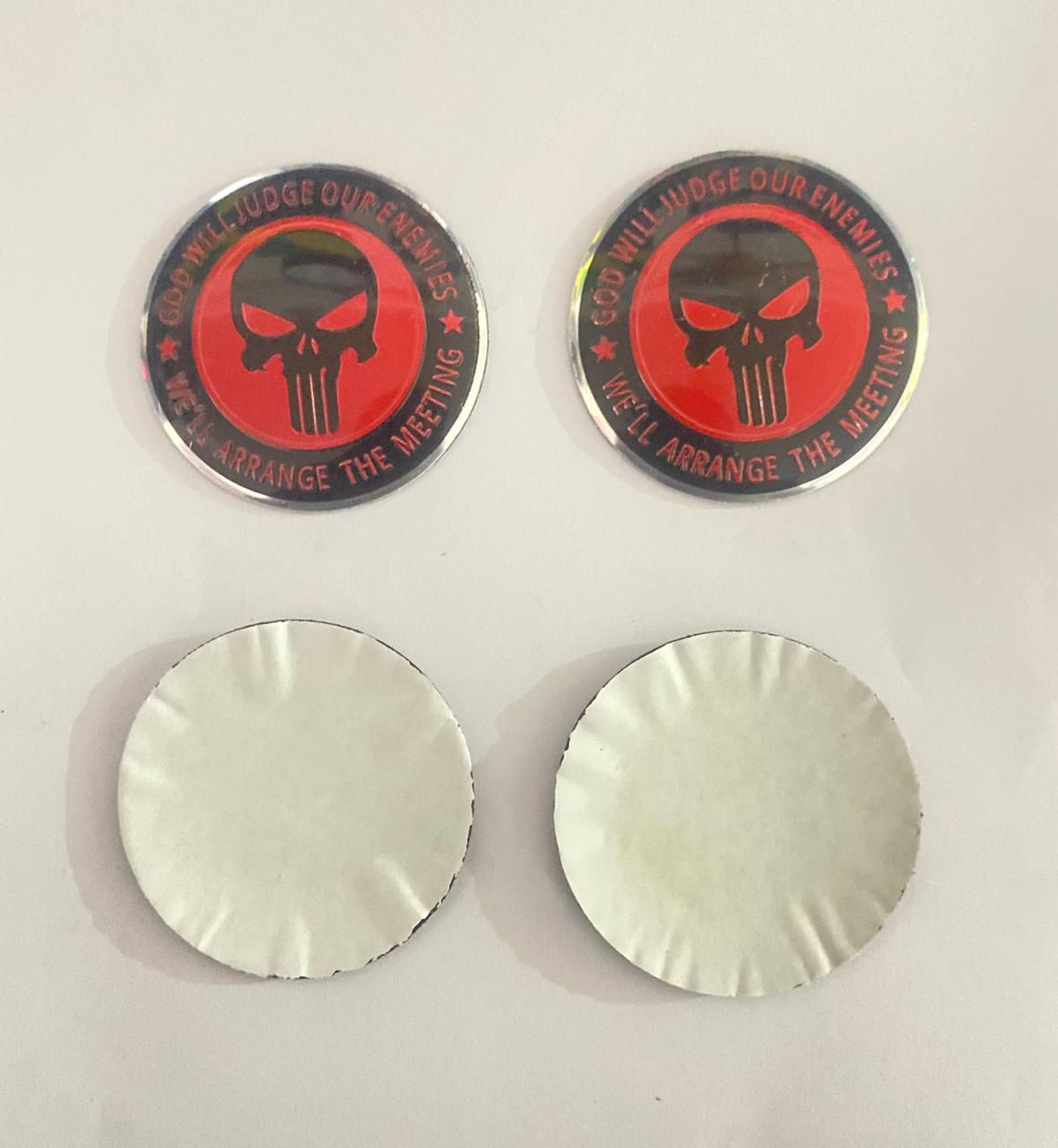 4pcs The Punisher Skull Sign Emblem Car Wheel Center Hub Cap The Punisher Skull Caps Badge Sticker Decal 56mm 2INCH