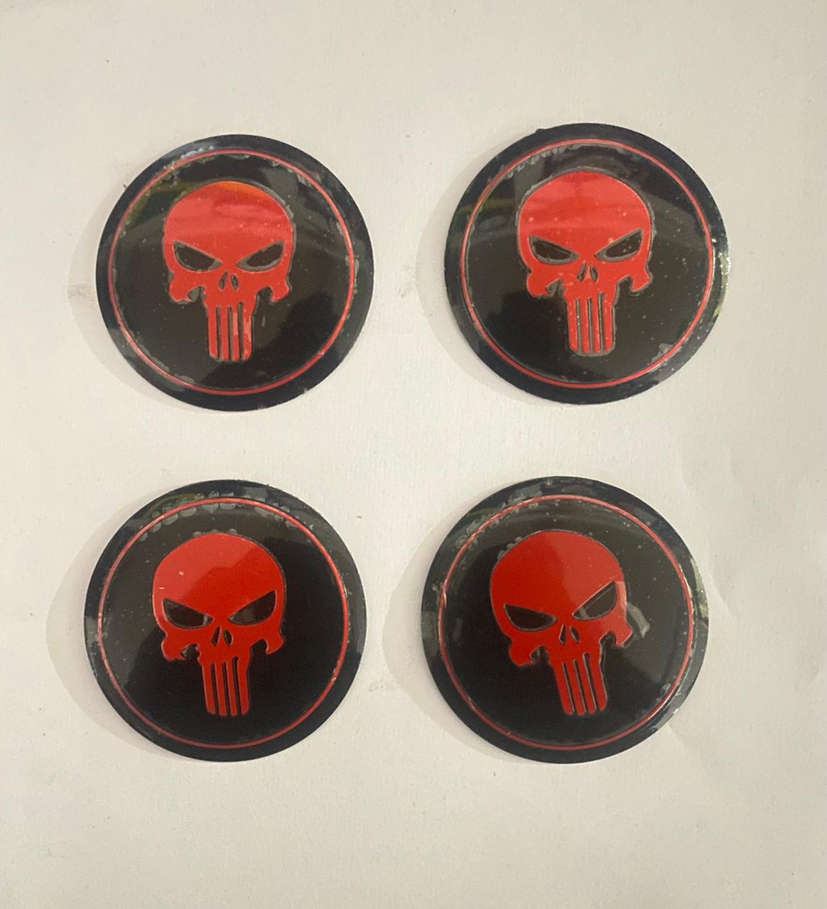 Emblem Car Wheel Center Hub Cap The Punisher Skull Caps Badge Sticker Decal 56mm 2INCH