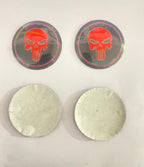 Punisher Skull 4PC Wheel Sticker, Aluminum Alloy, 60mm, Self-Adhesive Hub Cap