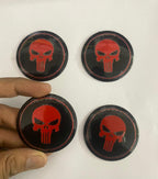 Punisher Skull 4PC Wheel Sticker, Aluminum Alloy, 60mm, Self-Adhesive Hub Cap