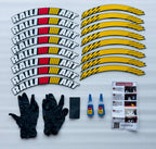 Ralliart Tyre Sticker for 4 Tire Tyres Customized Permanent Rubber Tire Tyres Sticker Decorative Stiicker (2 Glue+2 Gloves Included)