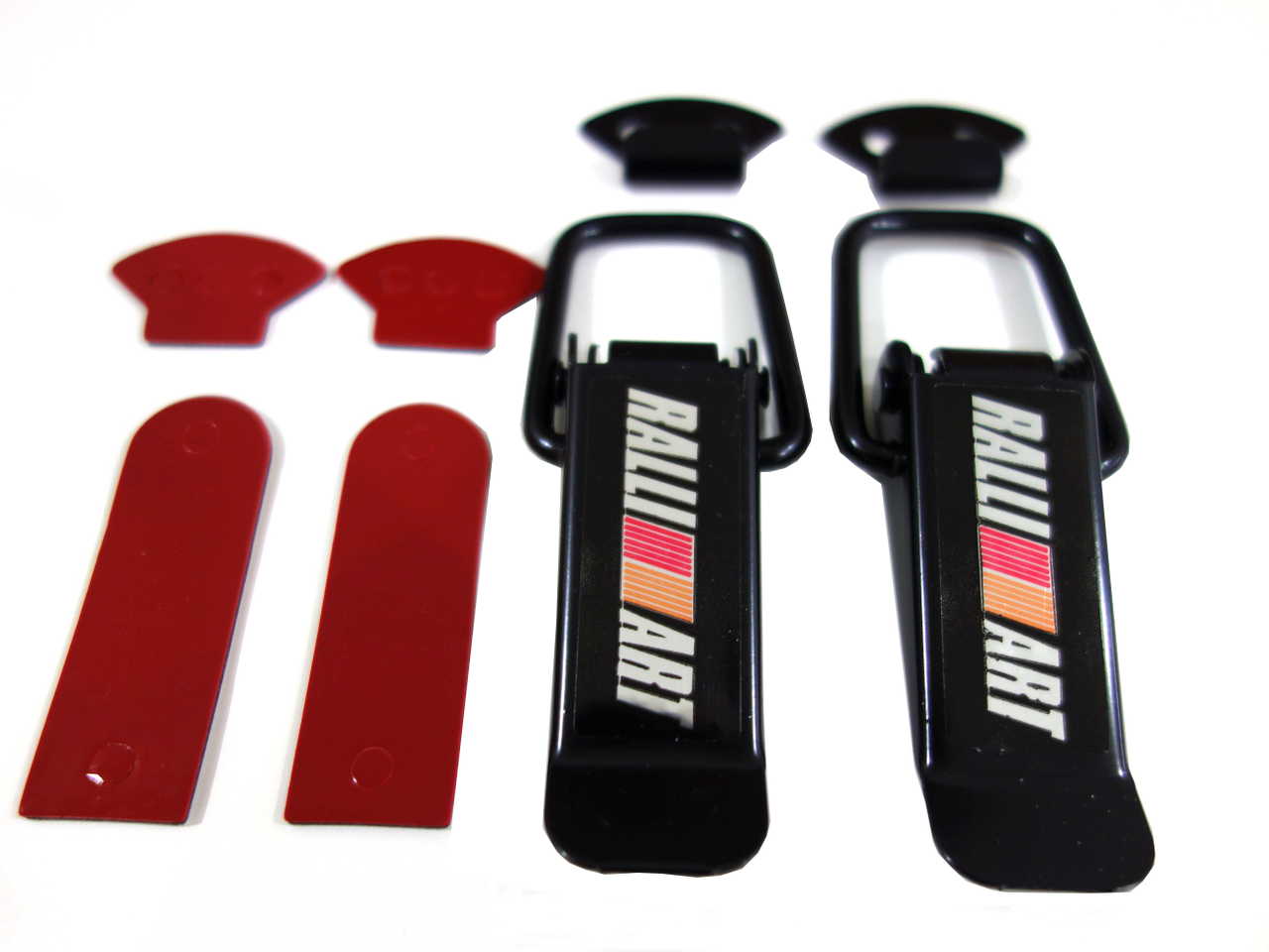 RALLIART Car Big Boot Bonnet Side Bumper Guards Toggle Fasteners Catch Clips 2PCS