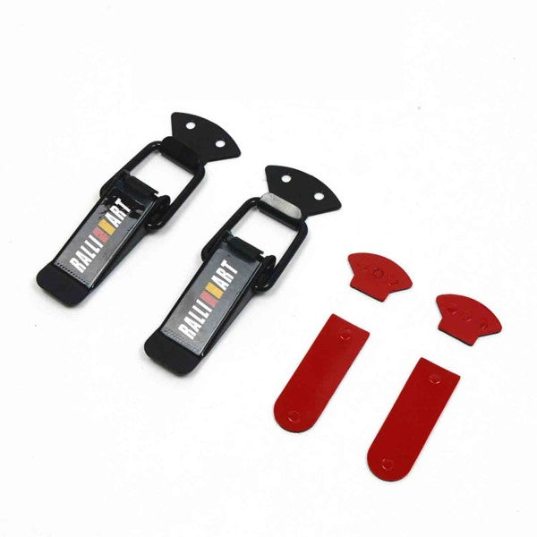 RALLIART Car Big Boot Bonnet Side Bumper Guards Toggle Fasteners Catch Clips 2PCS