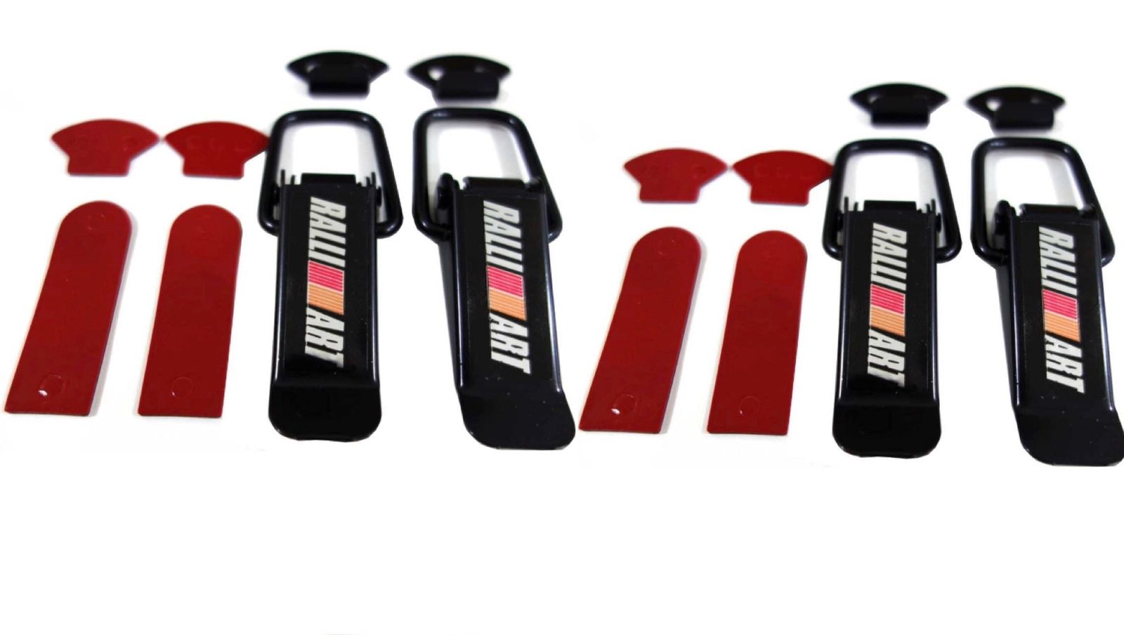 RALLIART Car Big Boot Bonnet Side Bumper Guards Toggle Fasteners Catch Clips 2PCS