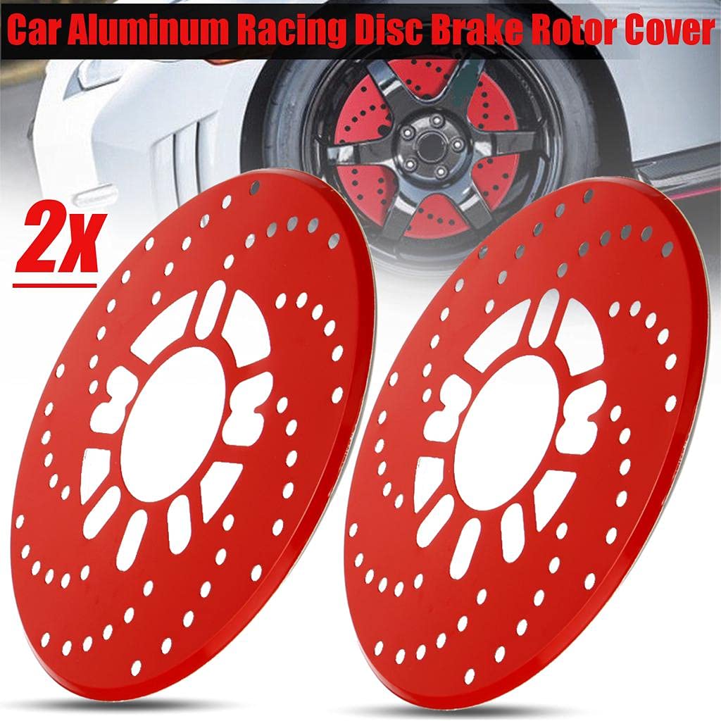RED DISC PLATE ALLOY Disc Brake Cover Car Retrofit Disc Brake Protector Disc Brake Adapter Aluminum Alloy Auto Car Wheel Decorative Brakes Disc Brake Racing Cover Decorative Accessories