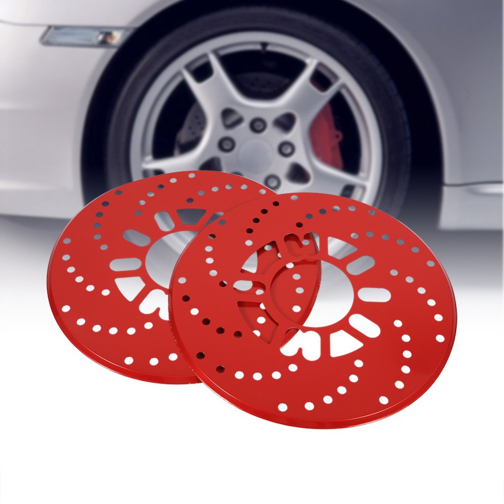 RED DISC PLATE ALLOY Disc Brake Cover Car Retrofit Disc Brake Protector Disc Brake Adapter Aluminum Alloy Auto Car Wheel Decorative Brakes Disc Brake Racing Cover Decorative Accessories