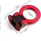 Round Dummy Hook Car Bumper Tow Hook Universal Decorative Racing Style Trailer Hook Sticker Rear Tow Strap Tow Hook Towing Belt (RED PVC Round Dummy Hook)