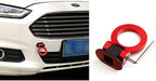 Round Dummy Hook Car Bumper Tow Hook Universal Decorative Racing Style Trailer Hook Sticker Rear Tow Strap Tow Hook Towing Belt (RED PVC Round Dummy Hook)