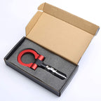 RED 1PC, Metal Round Hook JDM Racing Aluminum Triangle Tow Hooks Eyes Front Rear Japanese Car Auto Traile Rear Japanese Car Auto Trailer.