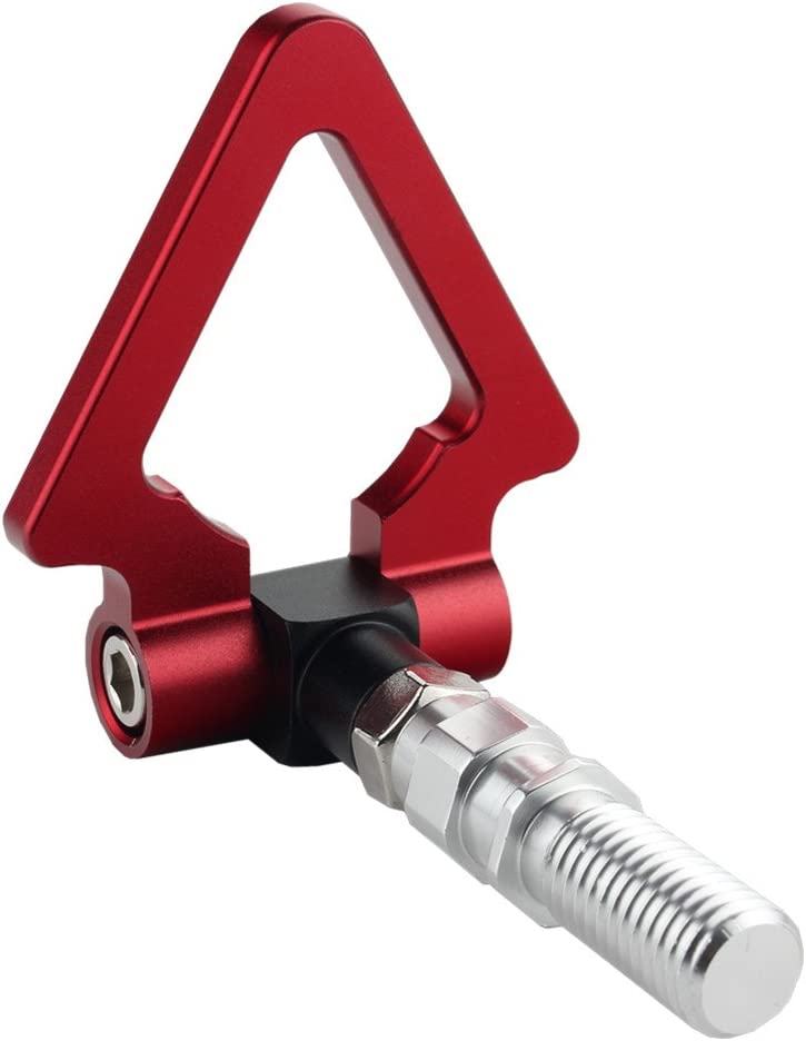 1PC, RED METAL TRIANGLE HOOK Auto Car Track Racing Front Rear Bumper Screw on Tow Hook Trailer Ring for BMW 3 5 7 Series Z3 Z4 for Mini Cooper Triangle