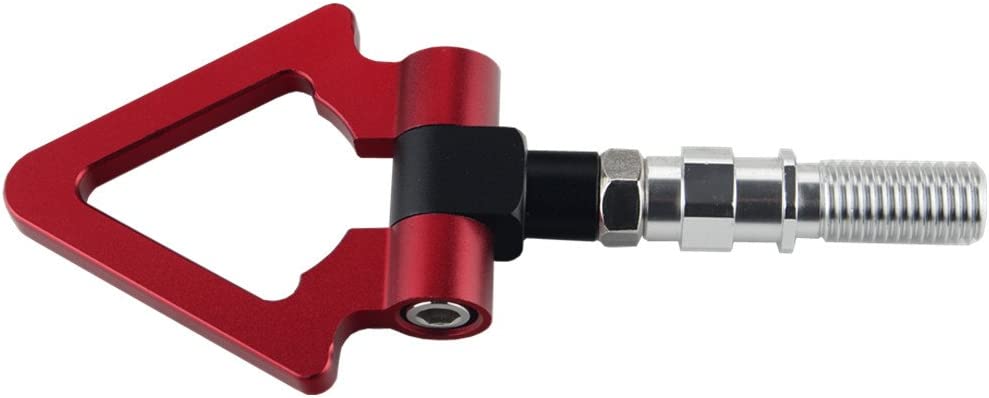 1PC, RED METAL TRIANGLE HOOK Auto Car Track Racing Front Rear Bumper Screw on Tow Hook Trailer Ring for BMW 3 5 7 Series Z3 Z4 for Mini Cooper Triangle