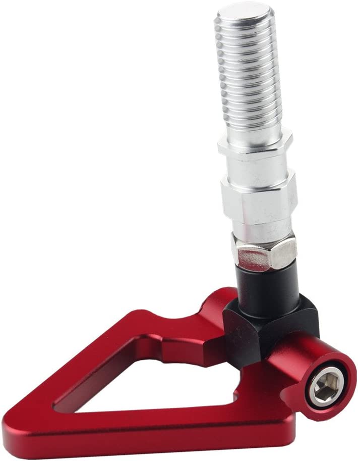 1PC, RED METAL TRIANGLE HOOK Auto Car Track Racing Front Rear Bumper Screw on Tow Hook Trailer Ring for BMW 3 5 7 Series Z3 Z4 for Mini Cooper Triangle