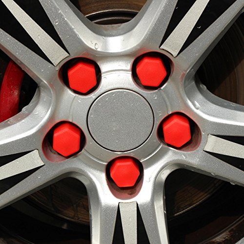 20pcs/Set RED Silicone car Wheel Nuts Bolts Cover dust Protective tyre Valve Screw Cap Cover&nbsp;