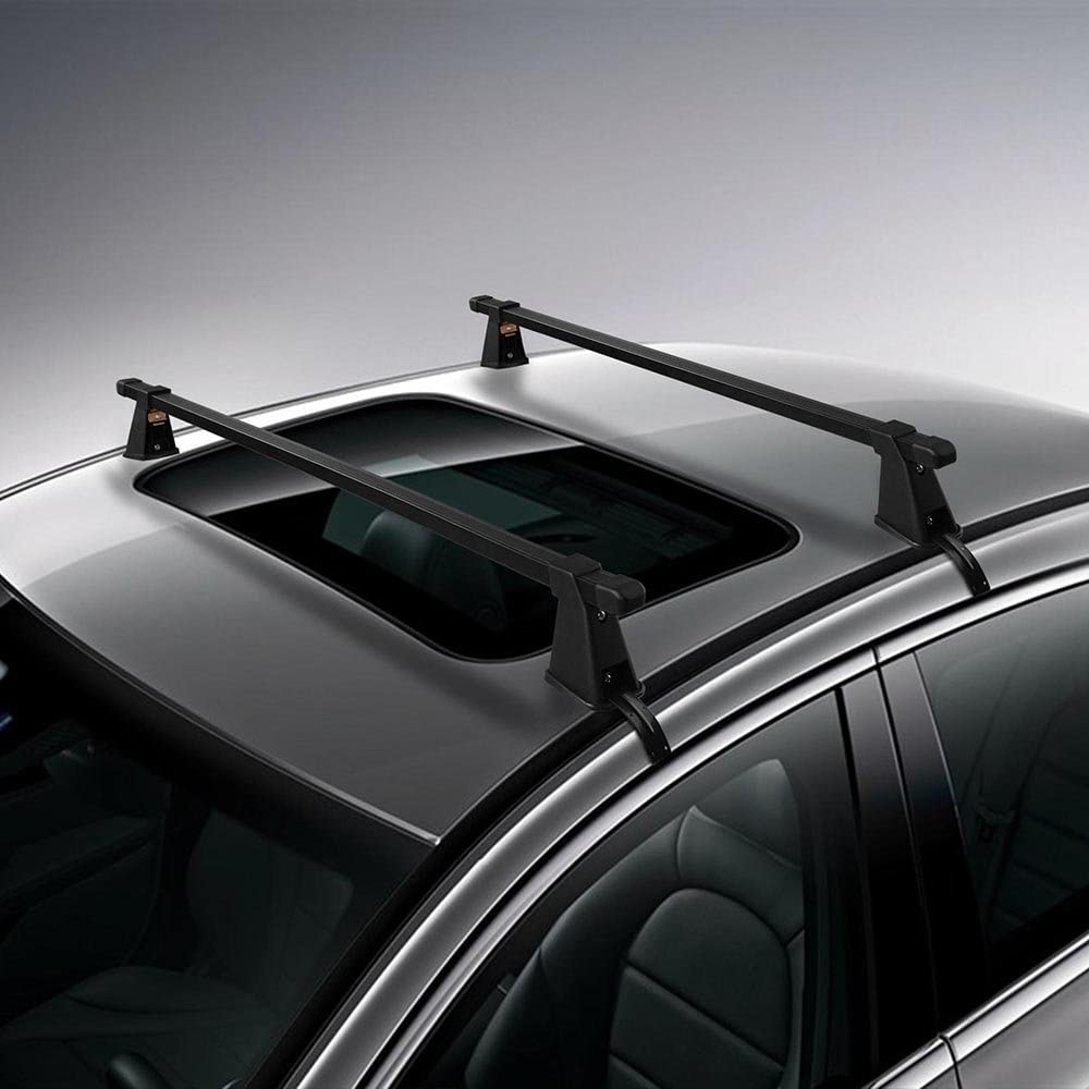 Universal CAR SUV Adjustable Roof Rail Cross Bar Rail Removable Car Roof Roof Rail Spoiler Sport Rack 118 cm for All Car Aluminium Removable Crossbar SUV Car Removable 118cm Roof Rail
