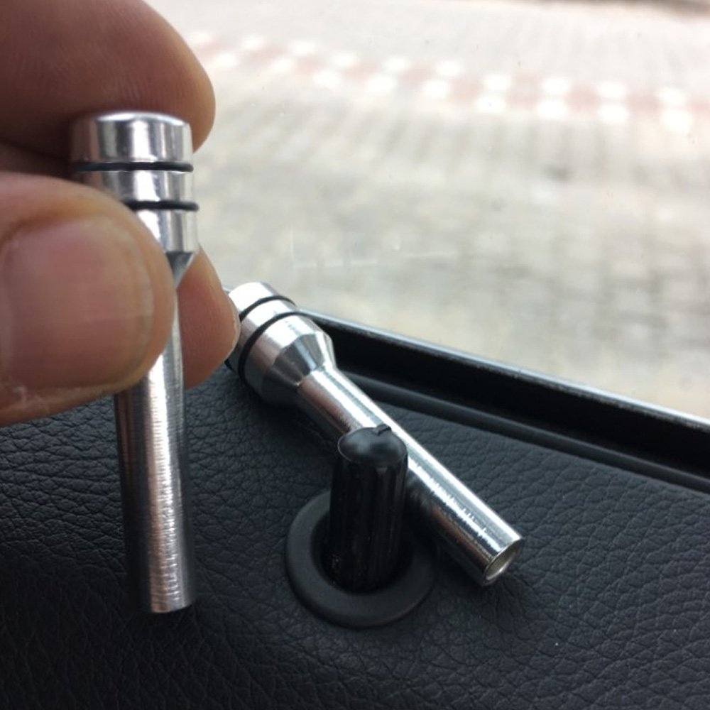 2PC SILVER Aluminum Alloy Car Door Lock Pins Car Interior Decorative Door Lock Pull Pin Auto Accessory Universal for All Cars Auto Accessories.