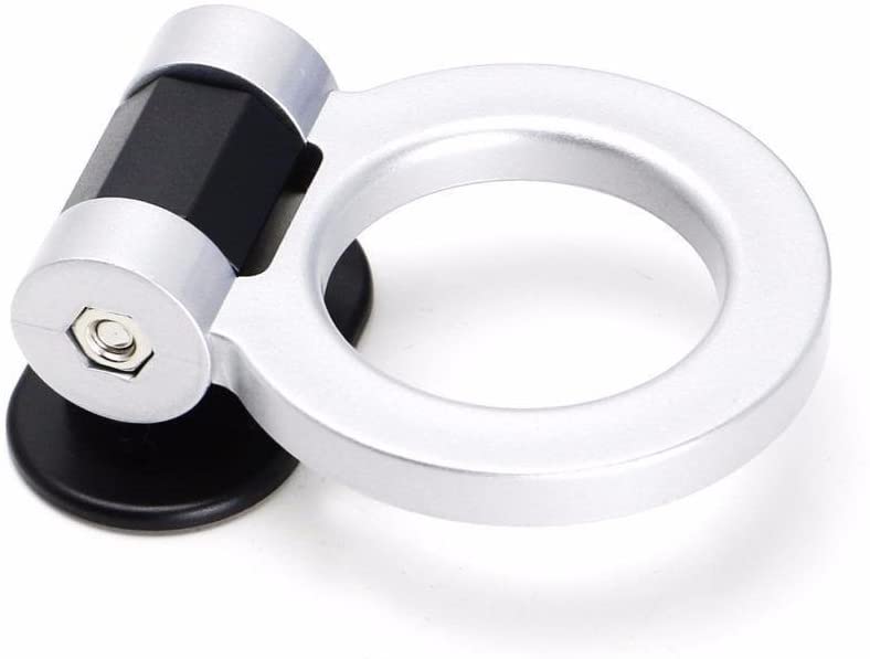 Round Dummy Hook Car Bumper Tow Hook Universal Decorative Racing Style Trailer Hook Sticker Rear Tow Strap Tow Hook Towing Belt (PVC Round Dummy Hook)