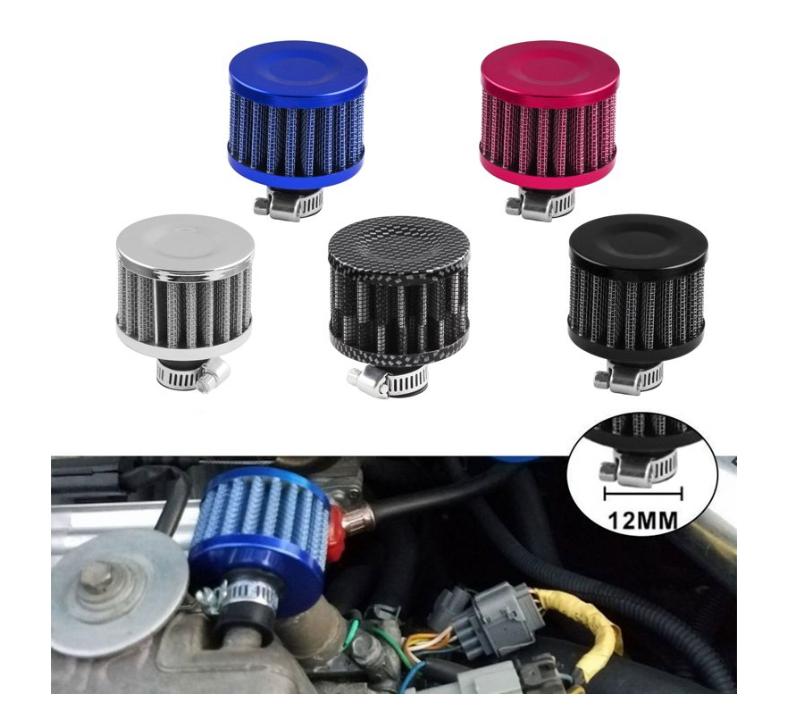 Universal Interface Bike CAR Air Filters 12Mm Air Intake Small Head Air Filter Modified Air Intake Filter Turbo Vent Crankcase Small Engine Applications K N (SMALL AIR FILTER)