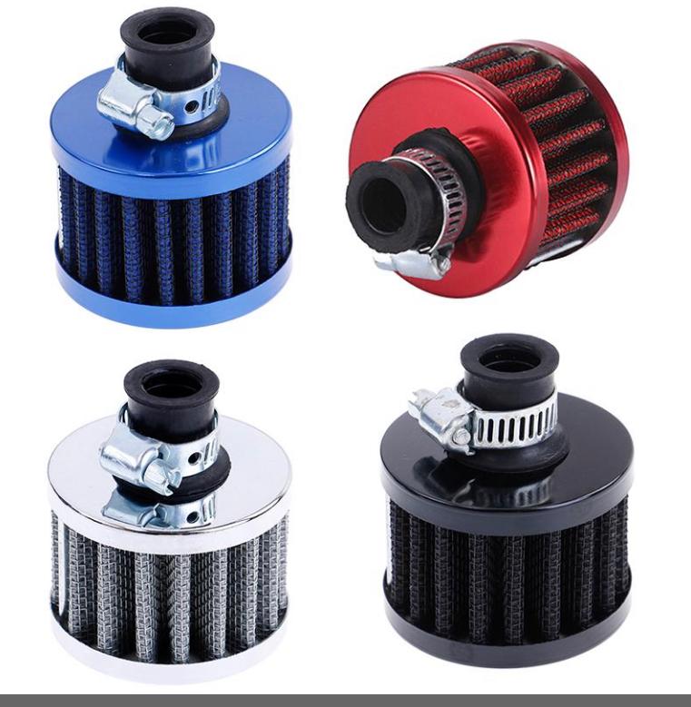 Universal Interface Bike CAR Air Filters 12Mm Air Intake Small Head Air Filter Modified Air Intake Filter Turbo Vent Crankcase Small Engine Applications K N (SMALL AIR FILTER)