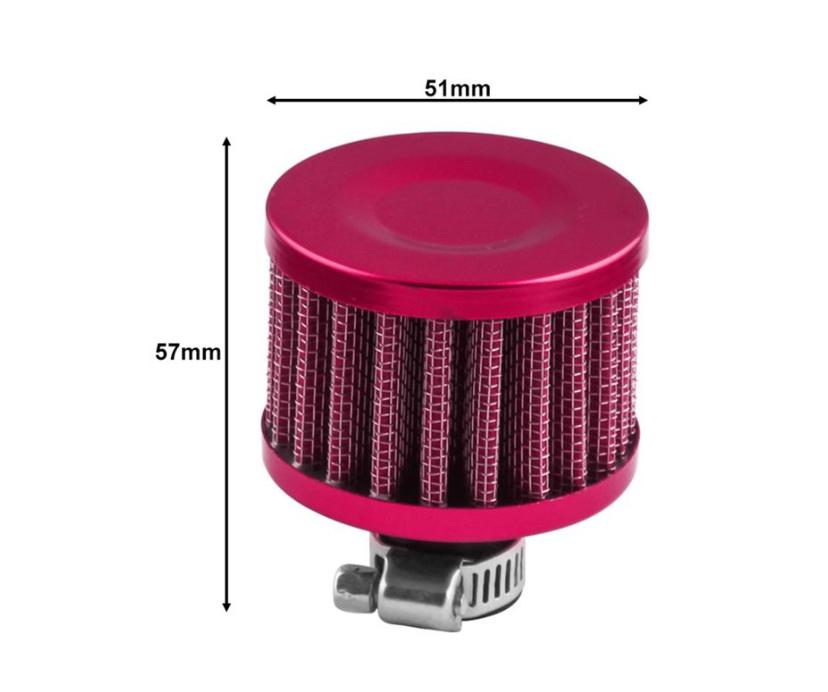 Universal Interface Bike CAR Air Filters 12Mm Air Intake Small Head Air Filter Modified Air Intake Filter Turbo Vent Crankcase Small Engine Applications K N (BLACK SMALL AIR FILTER)