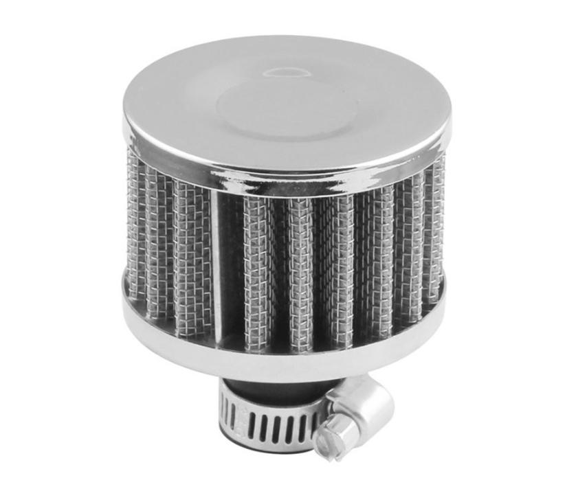 Universal Interface Bike CAR Air Filters 12Mm Air Intake Small Head Air Filter Modified Air Intake Filter Turbo Vent Crankcase Small Engine Applications K N (SILVER SMALL AIR FILTER.)