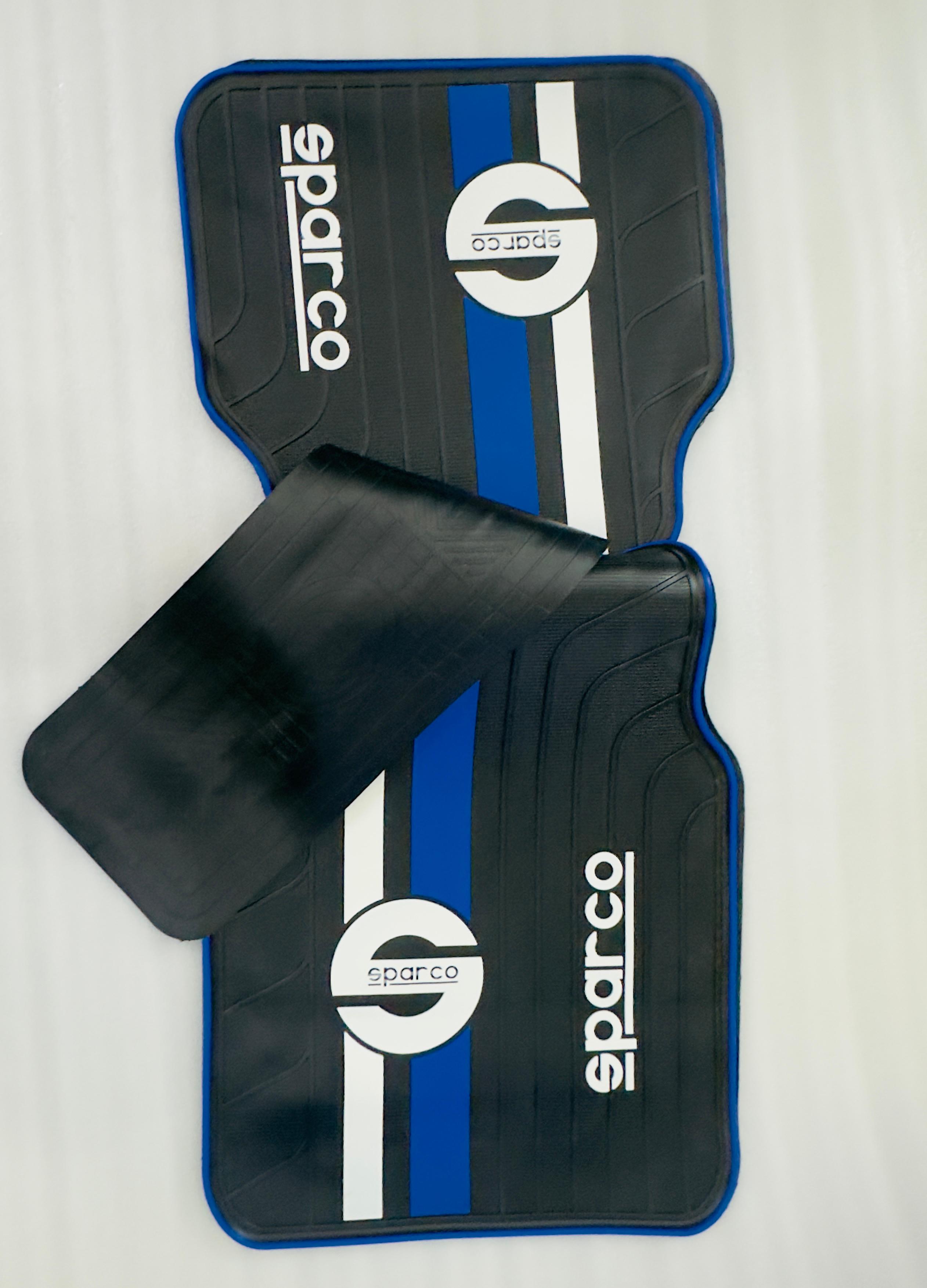 Car Floor mat Premium Racing Blue Sparco JDM Mat Washable Car mat Water Proof car mat Rubber Anit Slip Racing Sport Mats Universal Matt 5 PC/1 Set