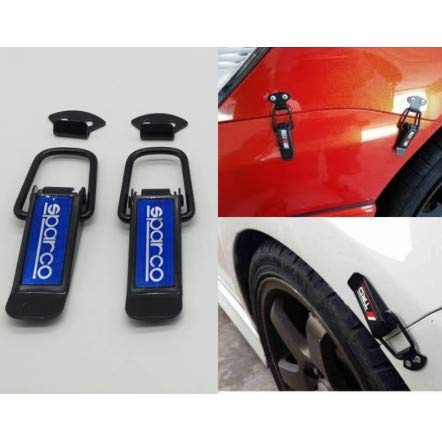 4PC/Set Sparco Metal Bumper Clip JDM Racing Car Big Boot Bonnet Side Bumper Guards Toggle Fasteners Catch Clips Sparco Bumper Clips.