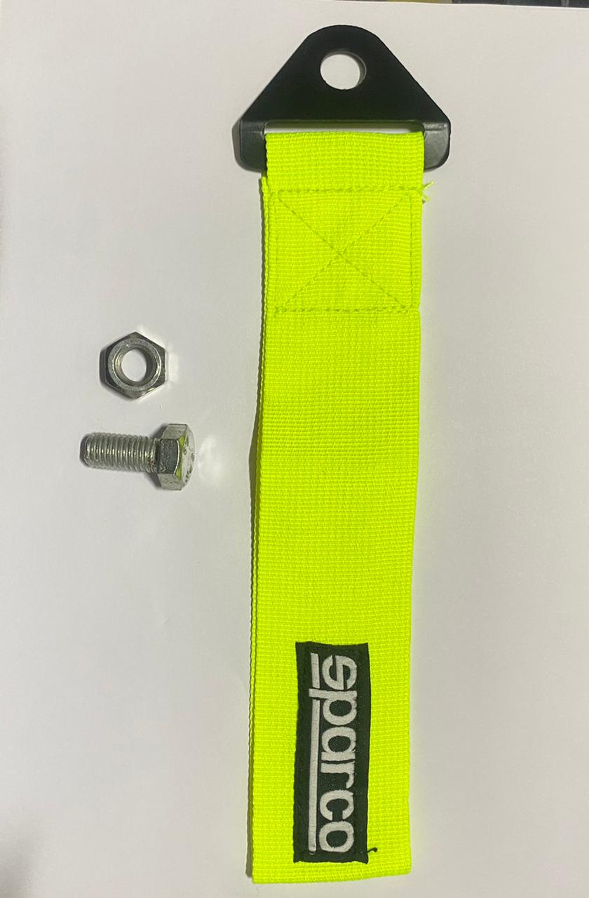 SPARCO CAR Truck Tow Belt Strap NEON Universal Front Rear Tow Strap Tow Hook Towing Belt (Nylon, 1000 kg Pull Capacity 1 Piece