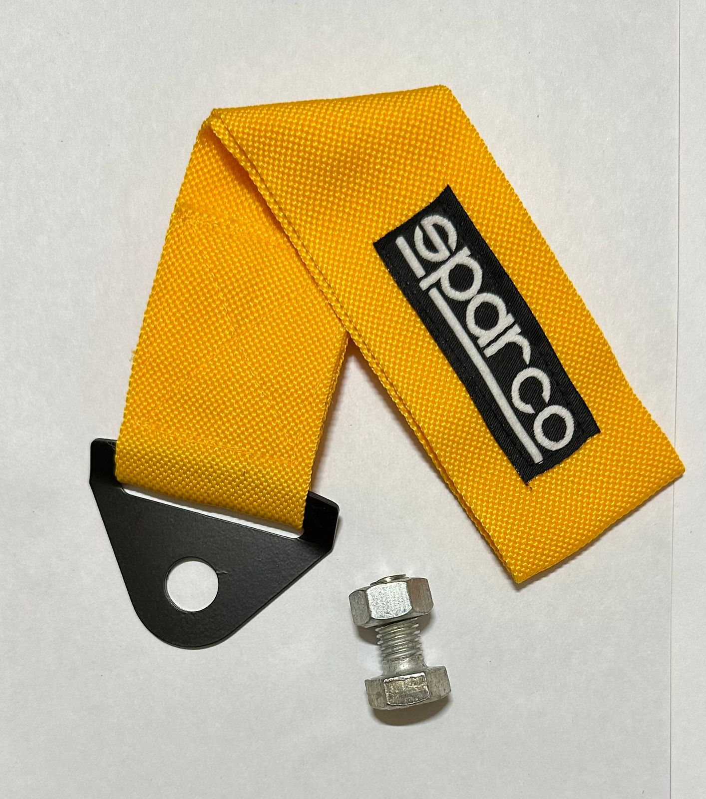 SPARCO CAR Truck Tow Belt Strap YELLOW Universal Front Rear Tow Strap Tow Hook Towing Belt (Nylon, 1000 kg Pull Capacity 1 Piece