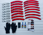Speed Hunter Tyre Sticker for 4 Tire Tyres Customized Permanent Rubber Tire Tyres Sticker Auto Accessories (2 Glue + 2 Gloves Included)