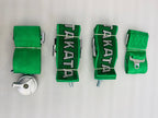 GREEN TAKATA 4 Point (Webbing Pad) JDM DRIFTING SPORTY Car Seat Belt Harness Quick Release Lock