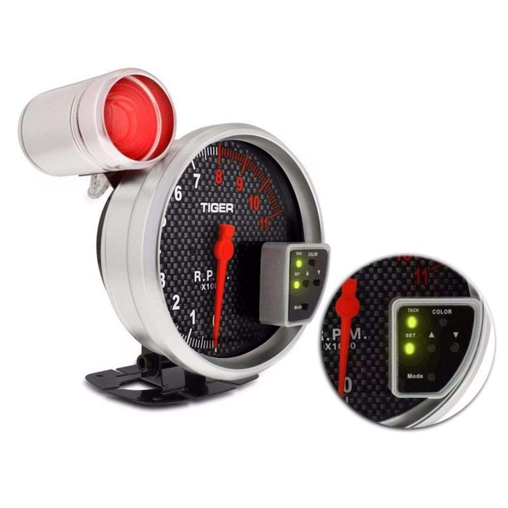 Tiger RPM Meter, Speedometer Tacho Gauge (Carbon Fibre)