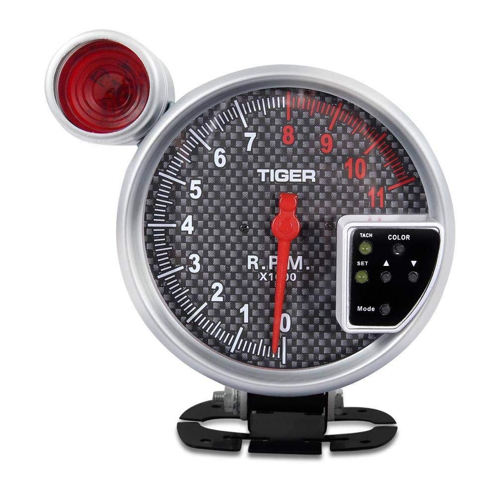 Tiger RPM Meter, Speedometer Tacho Gauge (Carbon Fibre)