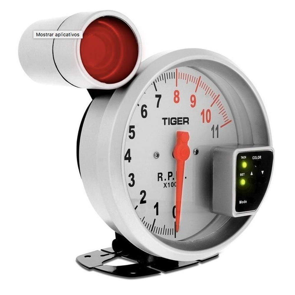 White RPM Tiger RPM Meter Speedometer Tacho Gauge Speedometer