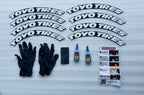 4 Tire Tyre Stickers for 4 Tire Tyres Customized Permanent Rubber Tire Tyres Sticker Auto Accessories (2 Glue + 2 Gloves Included) (White Toyo TYRE Sticker.)