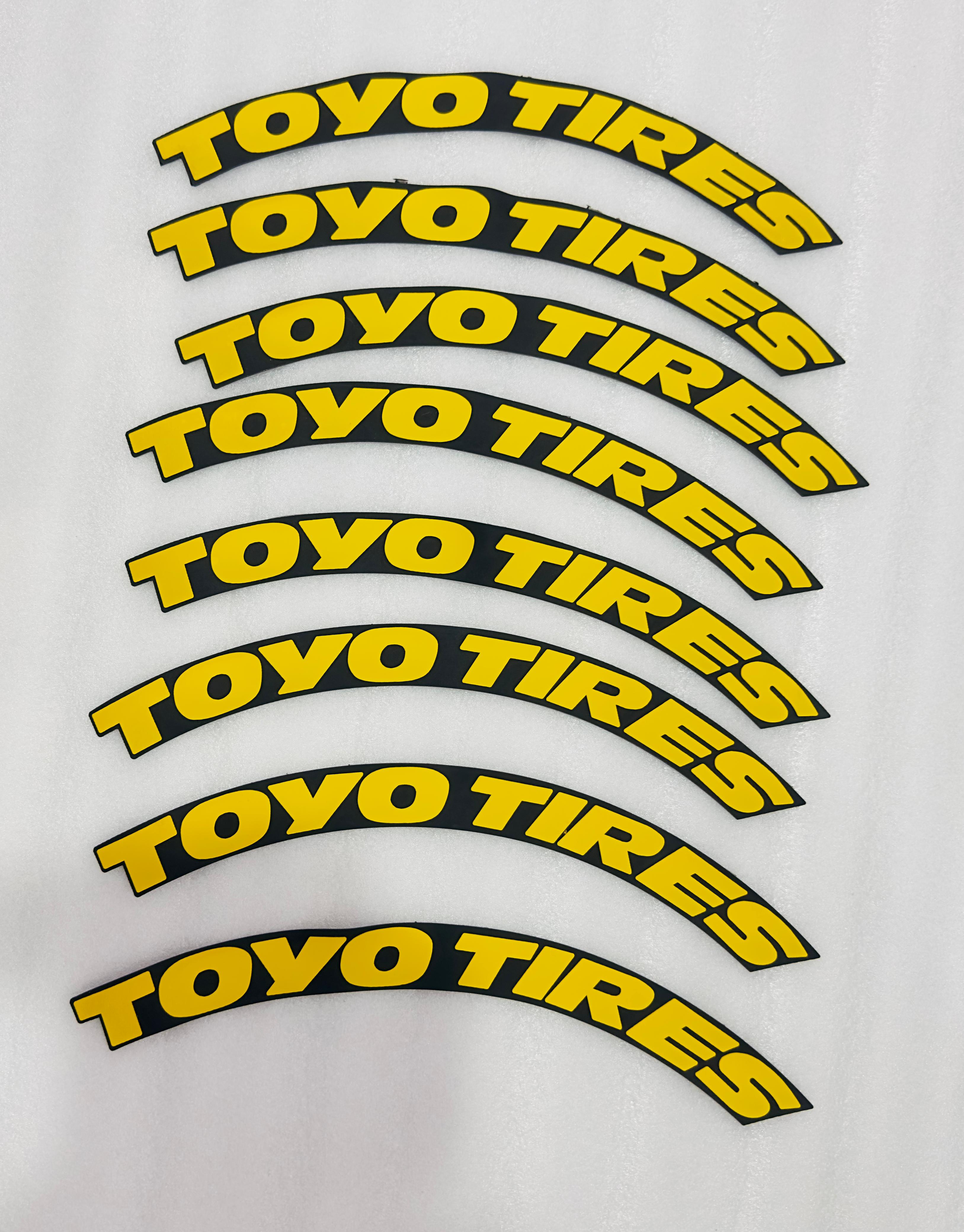 4 Tire Tyre Stickers for 4 Tire Tyres Customized Permanent Rubber Tire Tyres Sticker Auto Accessories (2 Glue + 2 Gloves Included) (Yellow Toyo TYRE Sticker)