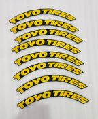 4 Tire Tyre Stickers for 4 Tire Tyres Customized Permanent Rubber Tire Tyres Sticker Auto Accessories (2 Glue + 2 Gloves Included) (Yellow Toyo TYRE Sticker)