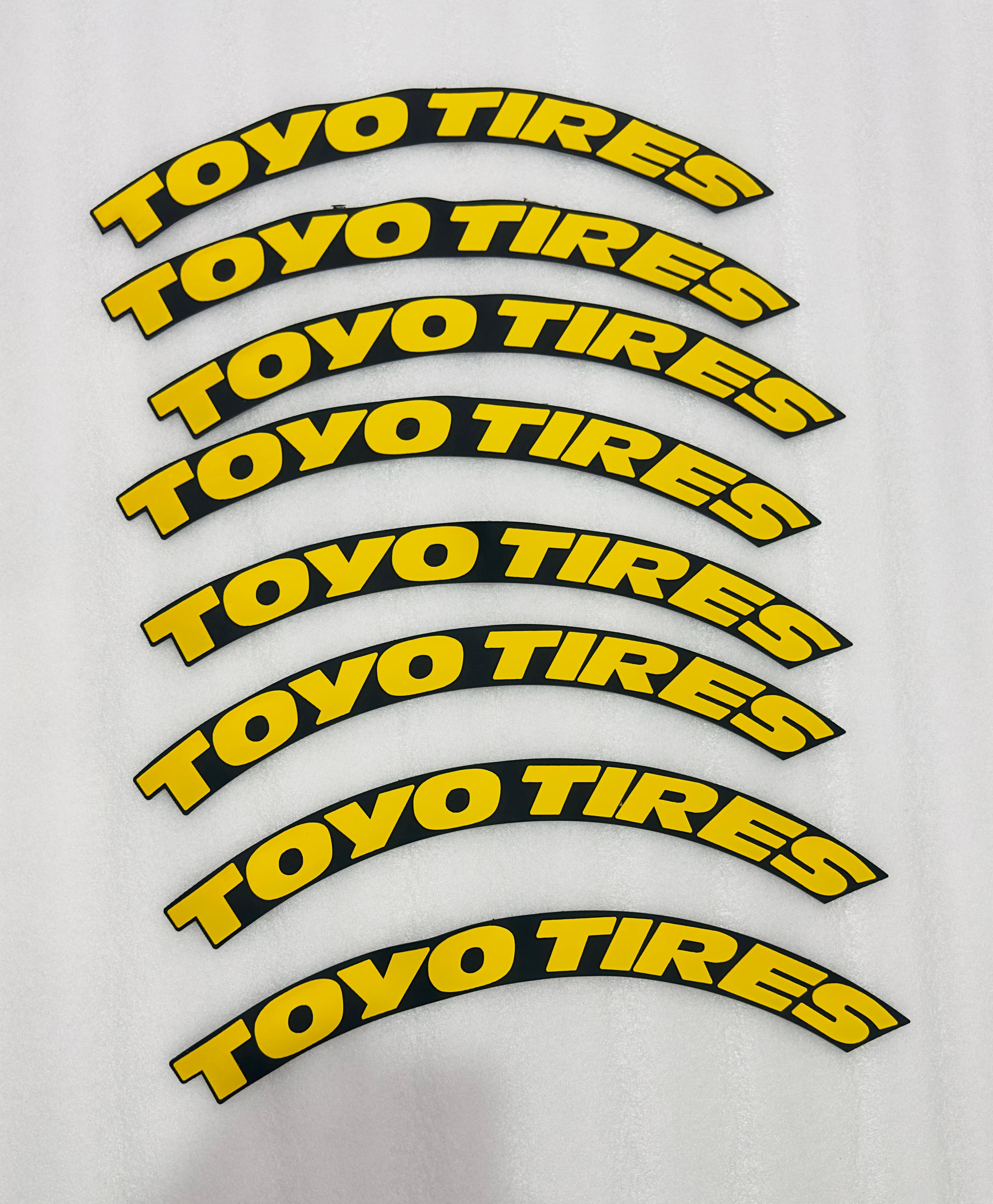 4 Tire Tyre Stickers for 4 Tire Tyres Customized Permanent Rubber Tire Tyres Sticker Auto Accessories (2 Glue + 2 Gloves Included) (Yellow Toyo TYRE Sticker)