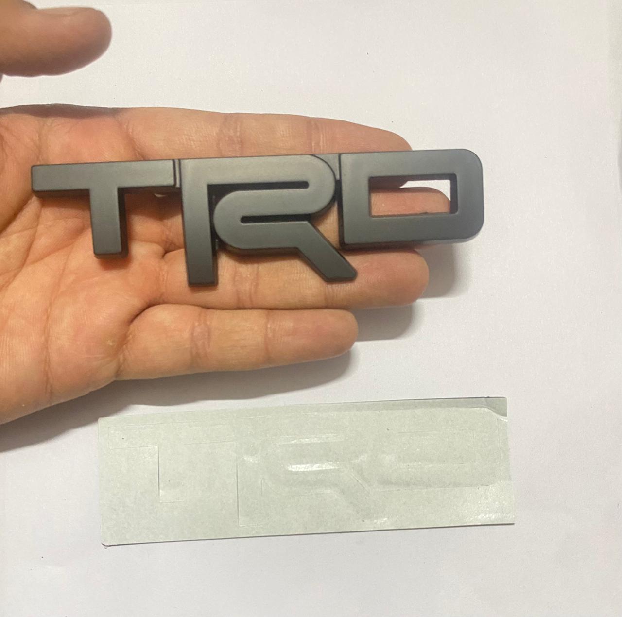Black TRD Small Logo Car Bike Metal Logo 12.5x3.5cm Car Emblem 3D Badge Auto Racing Sport Sticker Grand Tourer Decal-1PC