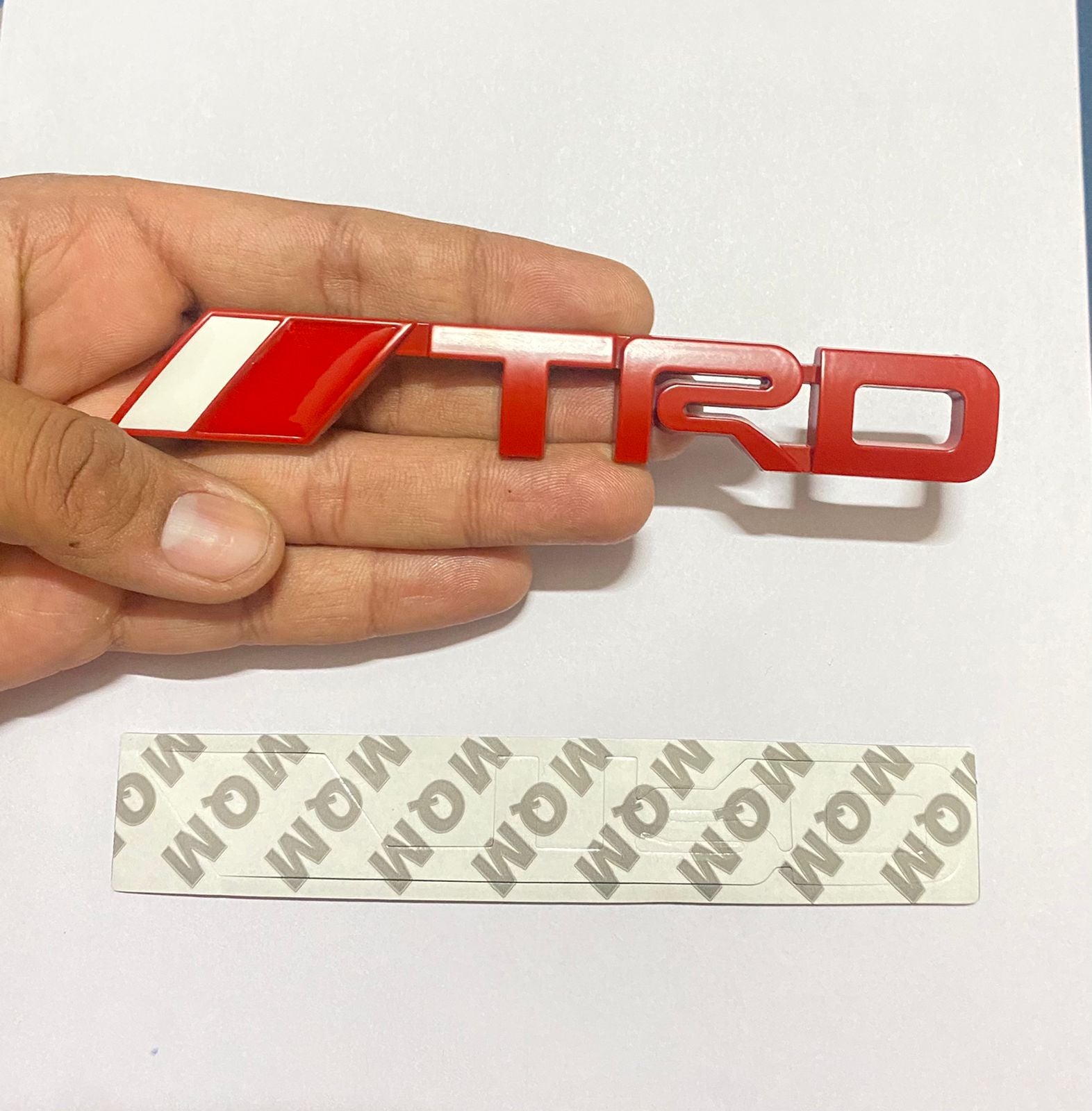 Car Bike Laptop Red Long TRD 3D Logo (14.5cmx2.3cm) TRD Sticker Car Emblem 3D Badge Sticker Auto Racing Sport Logo Grand Tourer Decal.