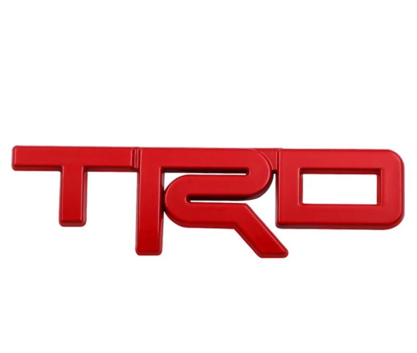 RED TRD Small Logo Car Bike Metal Logo 12.5x3.5cm Car Emblem 3D Badge Auto Racing Sport Sticker Grand Tourer Decal-1PC