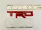 RED TRD Small Logo Car Bike Metal Logo 12.5x3.5cm Car Emblem 3D Badge Auto Racing Sport Sticker Grand Tourer Decal-1PC