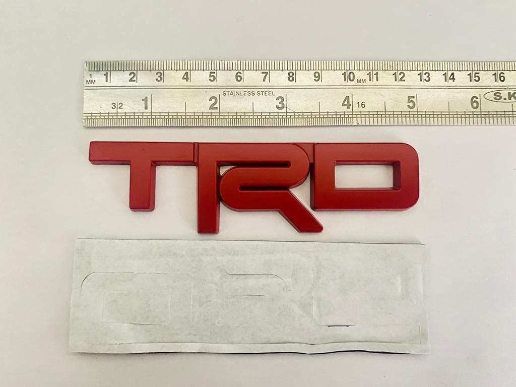 RED TRD Small Logo Car Bike Metal Logo 12.5x3.5cm Car Emblem 3D Badge Auto Racing Sport Sticker Grand Tourer Decal-1PC