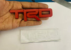 RED TRD Small Logo Car Bike Metal Logo 12.5x3.5cm Car Emblem 3D Badge Auto Racing Sport Sticker Grand Tourer Decal-1PC
