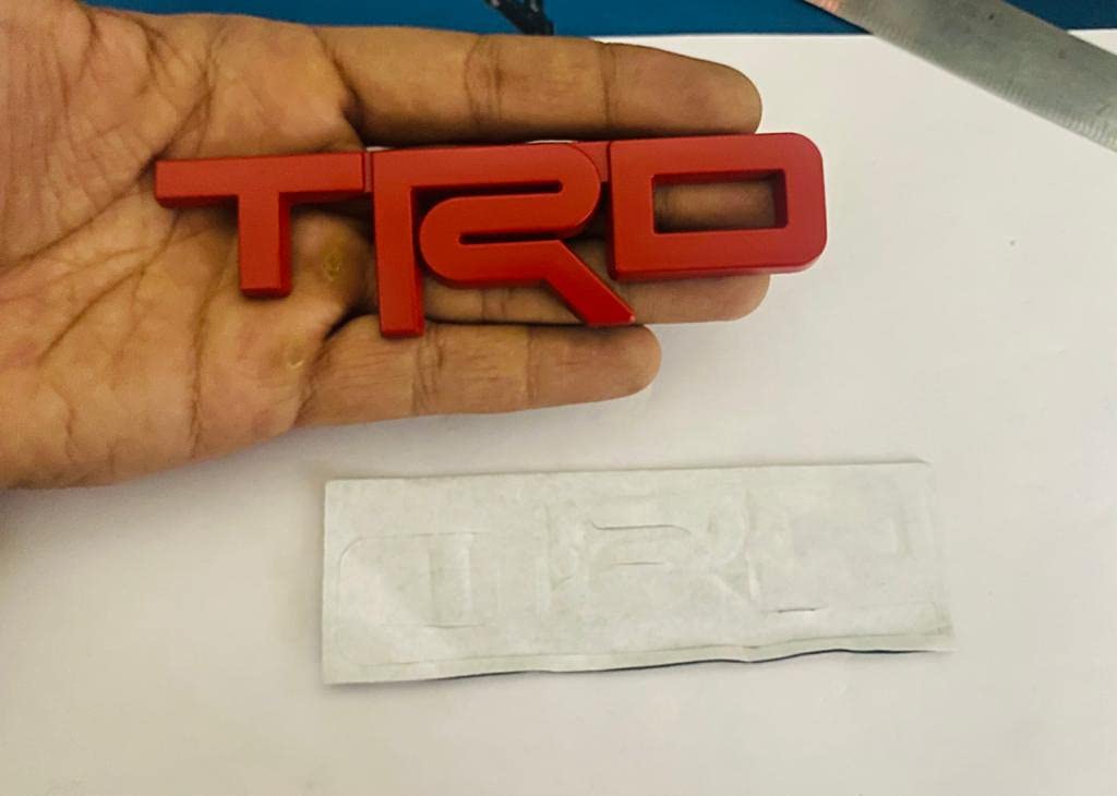 RED TRD Small Logo Car Bike Metal Logo 12.5x3.5cm Car Emblem 3D Badge Auto Racing Sport Sticker Grand Tourer Decal-1PC