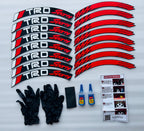 TRD Sports Tyre Sticker for 4 Tire Tyres Customized Permanent Rubber Tire Tyres Sticker Auto Accessories (2 Glue + 2 Gloves Included)