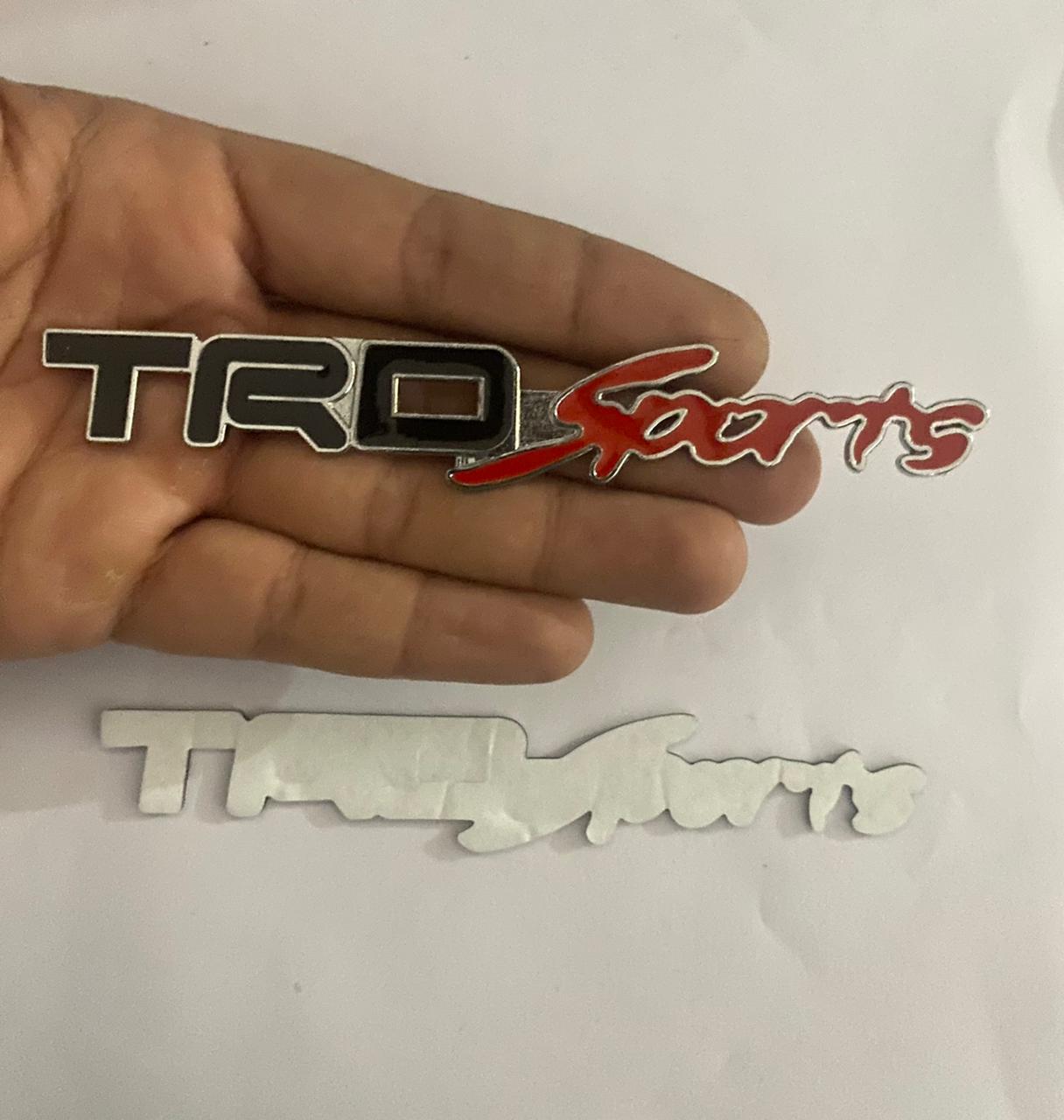 Black Red TRD Sign - 13.8 x 2Cm Metal Car Emblem Premium 3D Badge Auto Racing Sport Sticker Grand Tourer Decal